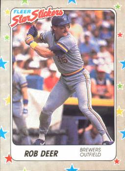 1988 Fleer Sticker Baseball Cards        036      Rob Deer